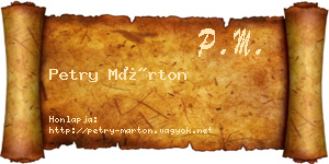 Petry Márton névjegykártya